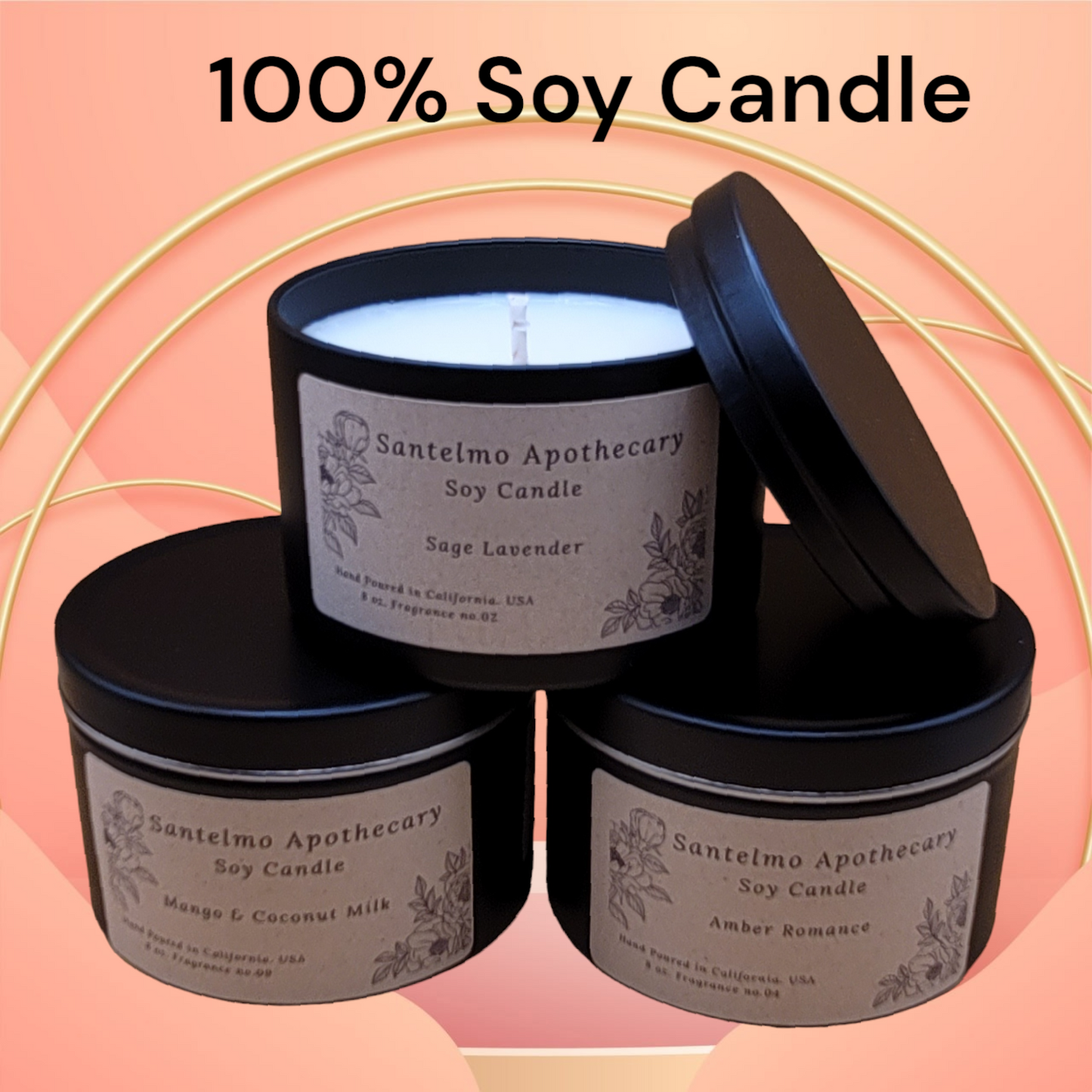 100% Soy Candles.